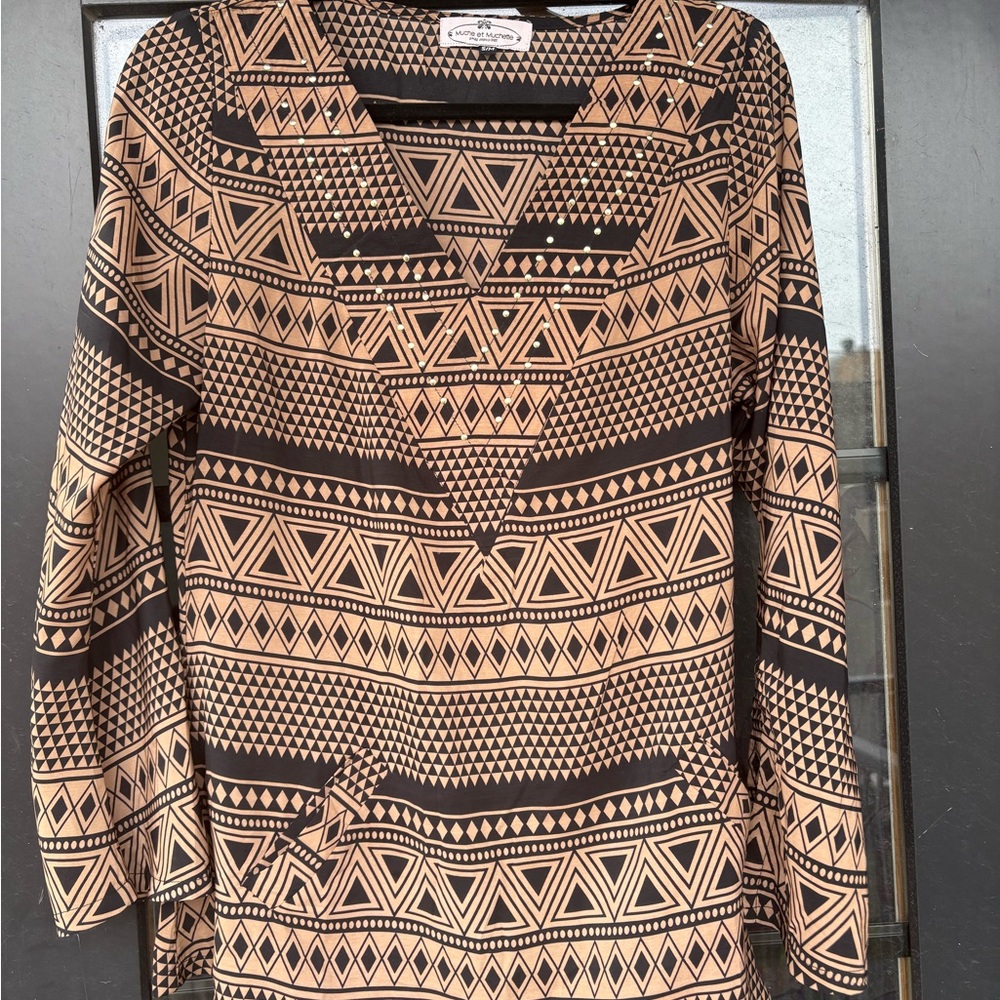 Muche et Muchette printed tunic with pockets, size S/M